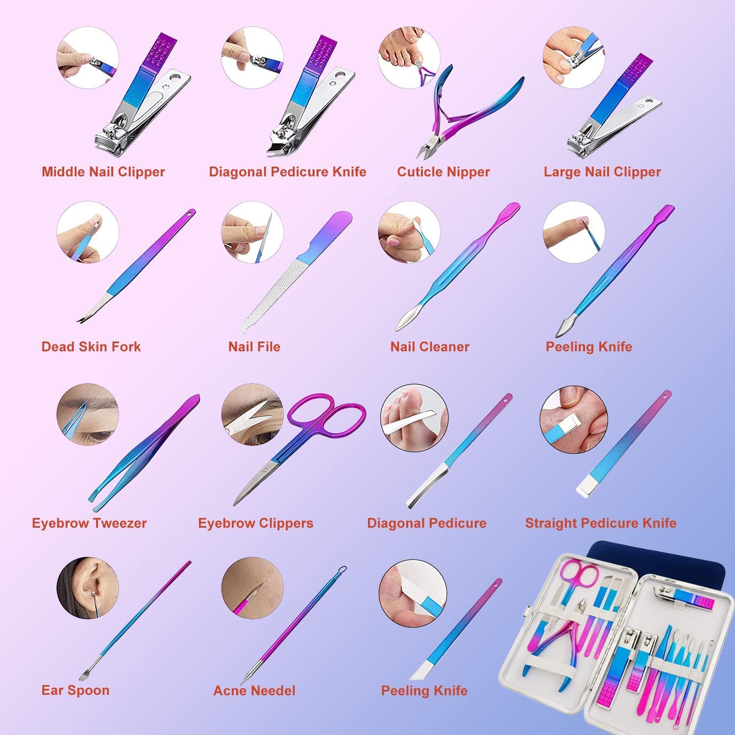 iCare Professional Nail Clipper Nail File Nail Cutter 15PCS Manicure Kit iCare Professional Nail Clipper Nail File Nail Cutter 15PCS Manicure Kit